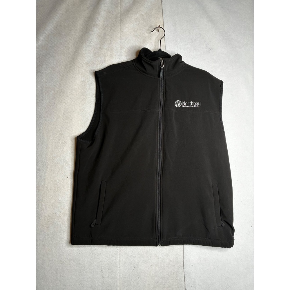 Fossa Mens Softshell Fleece Lined Vest Black‎ XL Full Zip Northbay Networks Logo